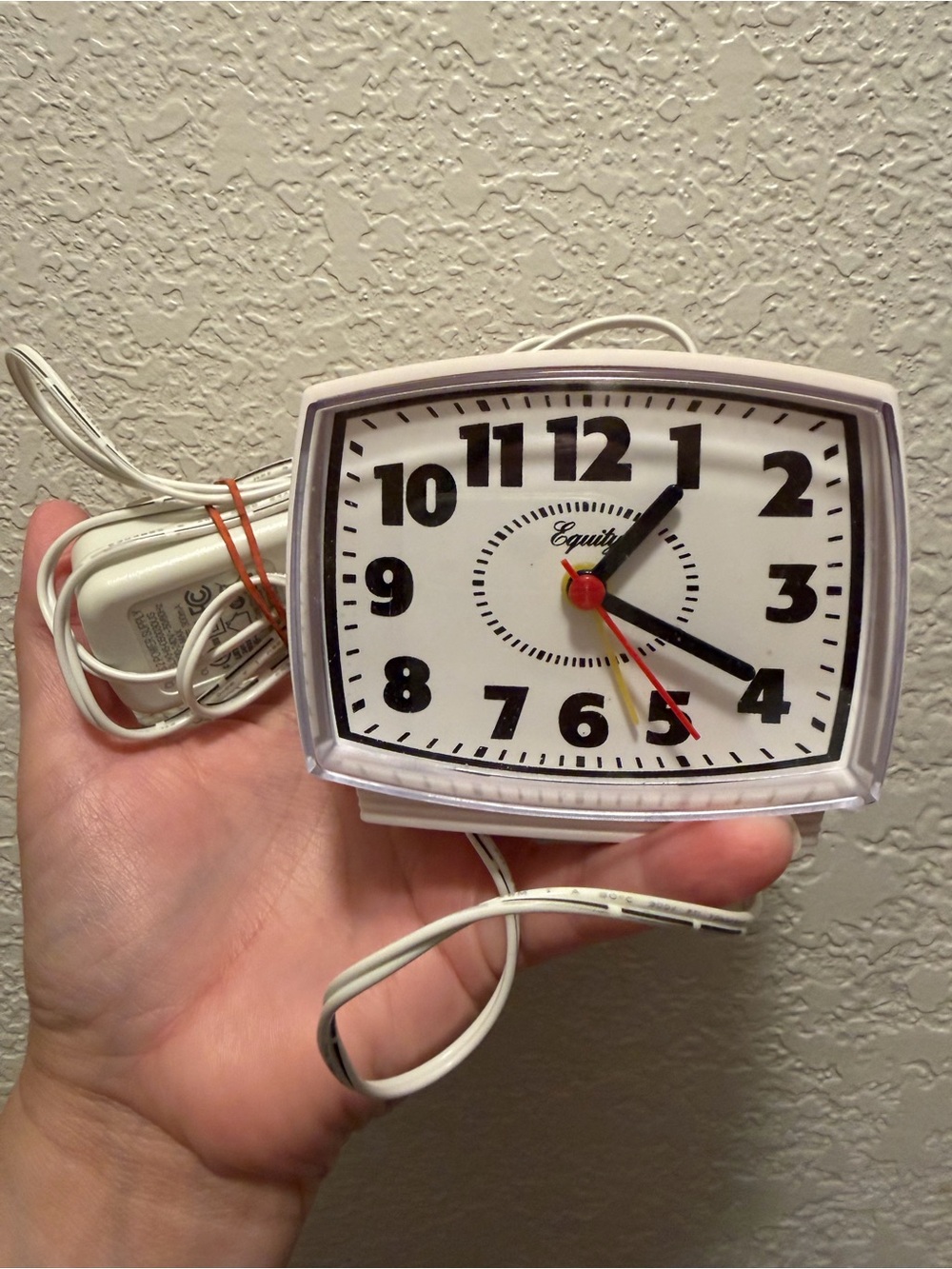 Equity Vintage Alarm Clock White Mid-Century